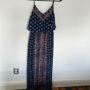 Express Navy midi/maxi dress with slit